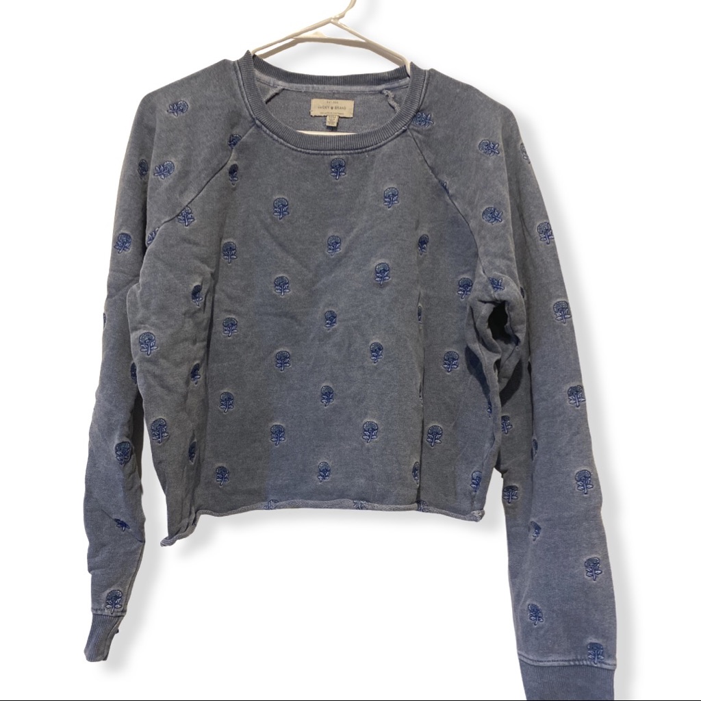 Lucky Brand Flower Crew Neck